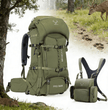 The PRO 3600 hunting backpack & BINO R1 binoculars chest pack set, in olive green, is perfect for wilderness hunting and outdoor adventures.