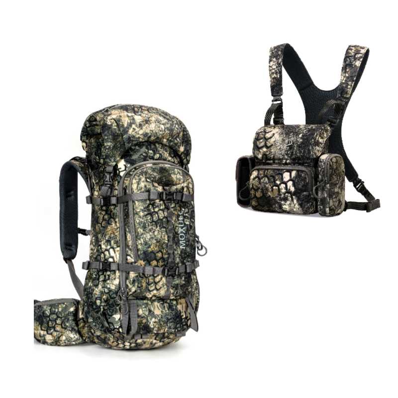 Moxule Camouflage Hunting Backpack & Binocular Harness Set | Outdoor Hunting Gear
