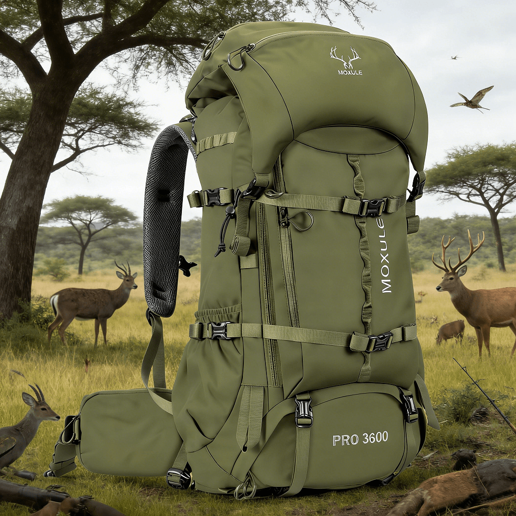 MOXULE Pro 3600 Hunting Backpack - Green, Modular Frame Design for Durable Hunting Expeditions