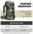 Moxule 3600 Cubic Inch Camouflage Hunting Backpack | Modular Large-Capacity Hunting Pack