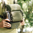 Moxule’s olive drab tactical chest pack: hands-free design with multi-pocket storage, side tool slots, and durable fabric