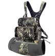 Camo MOXULE BINO R2 Pro binocular harness bundle with hunting hand warmer, size L fits 10x50 binoculars, silent camouflage gear for cold weather treestand backcountry hunting