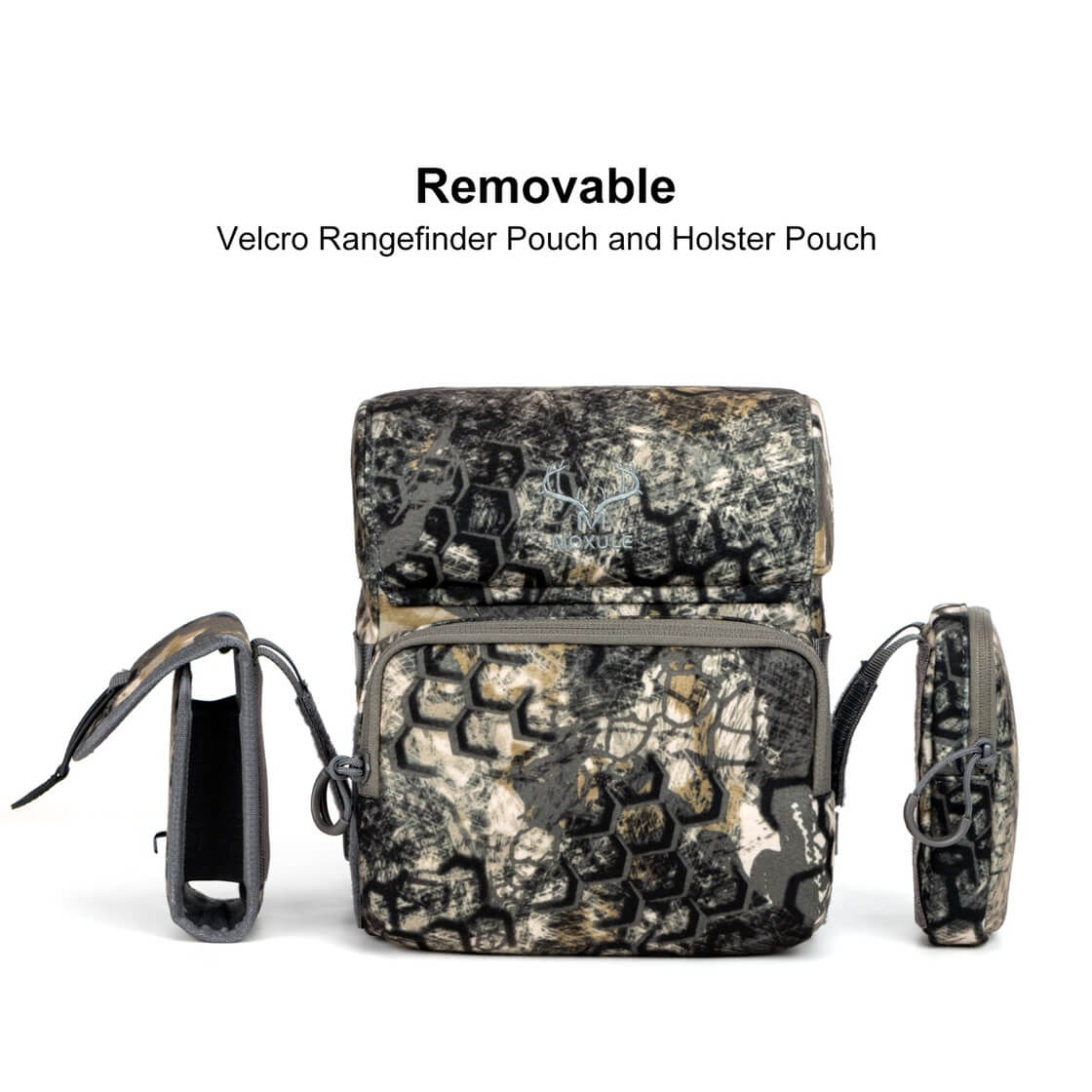 MOXULE Removable Velcro Rangefinder & Holster Pouches, Camo Hunting Pack Accessories