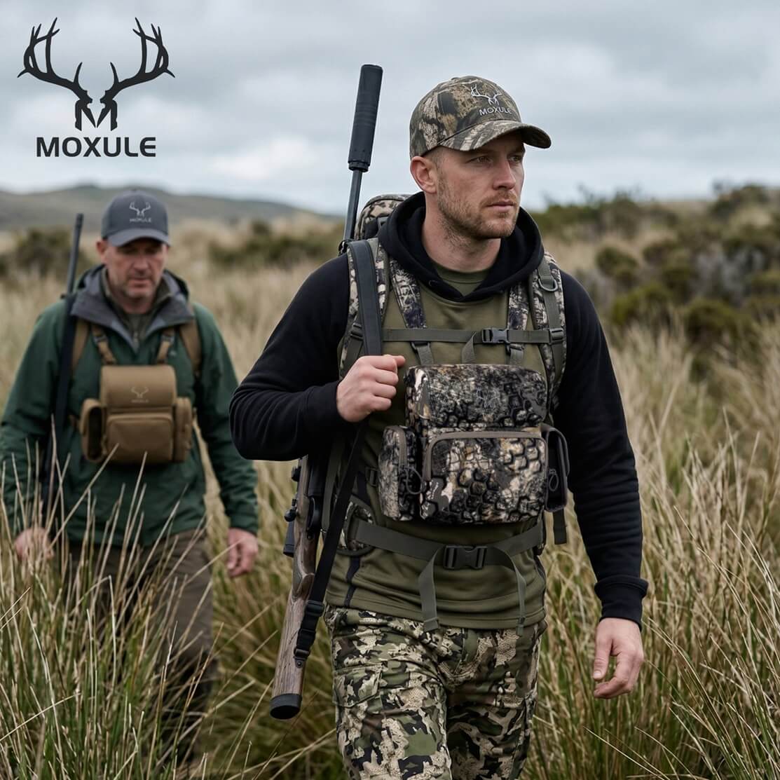 MOXULE Camouflage Hunting Chest Pack and Backpack Set, Tactical Hunting Gear with Camo Pattern, Lightweight Outdoor Hunting Equipment for Men, Field Use
