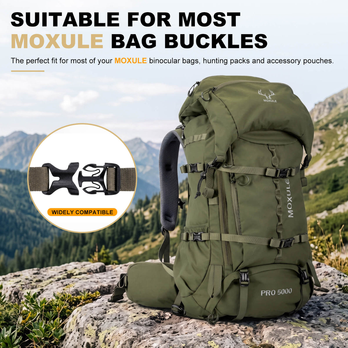 Moxule Replacement Buckles Compatible With Moxule Hunting Backpack & Bino Harness