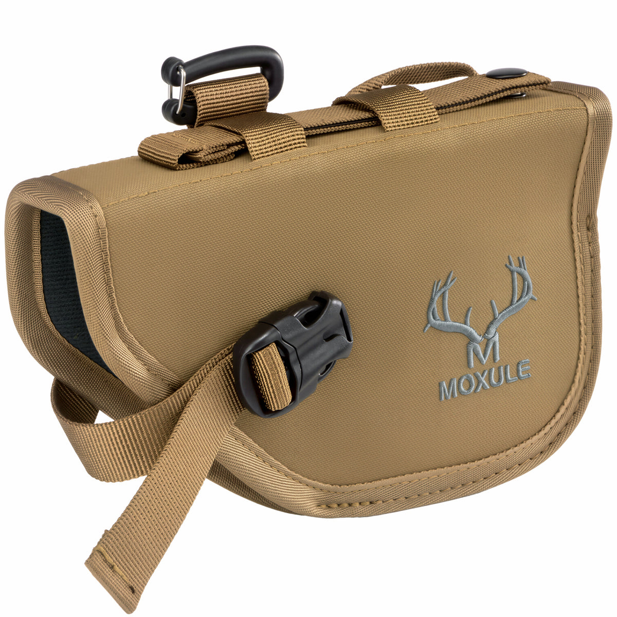 Moxule modular pistol holster attachment for binocular harness, hunting chest pack accessory