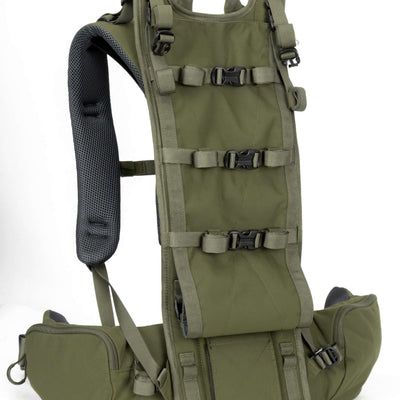MOXULE Green Hunting Backpack Frame. Lightweight design, modular system.
