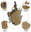 Moxule MOLLE radio pouch key features overview infographic for outdoor hunting tactical gear