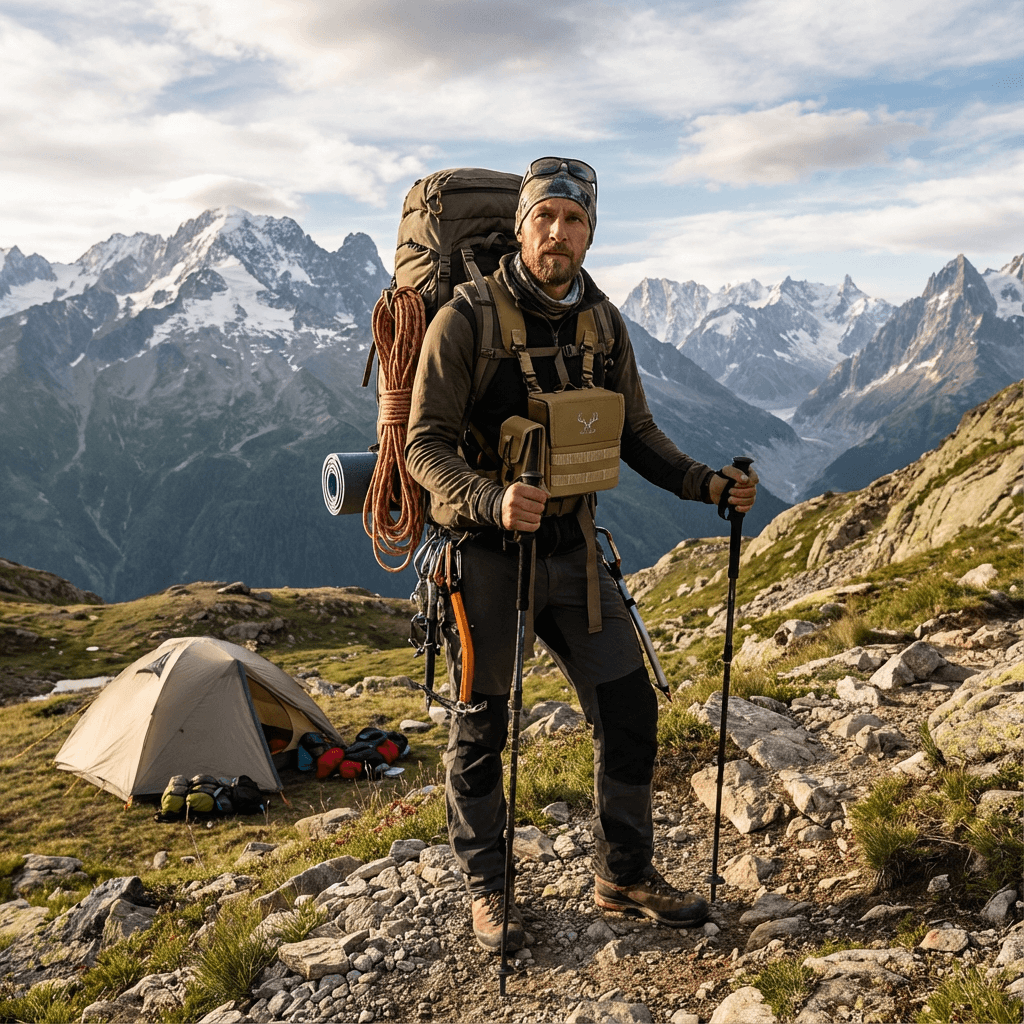 The Moxule Tactical Hunting Chest, part of the MOLLE range, is a lightweight gear choice for hunting and hiking in the mountains.