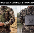 Moxule bino harness with binocular connect strap & rain cover, waterproof hunting chest pack.