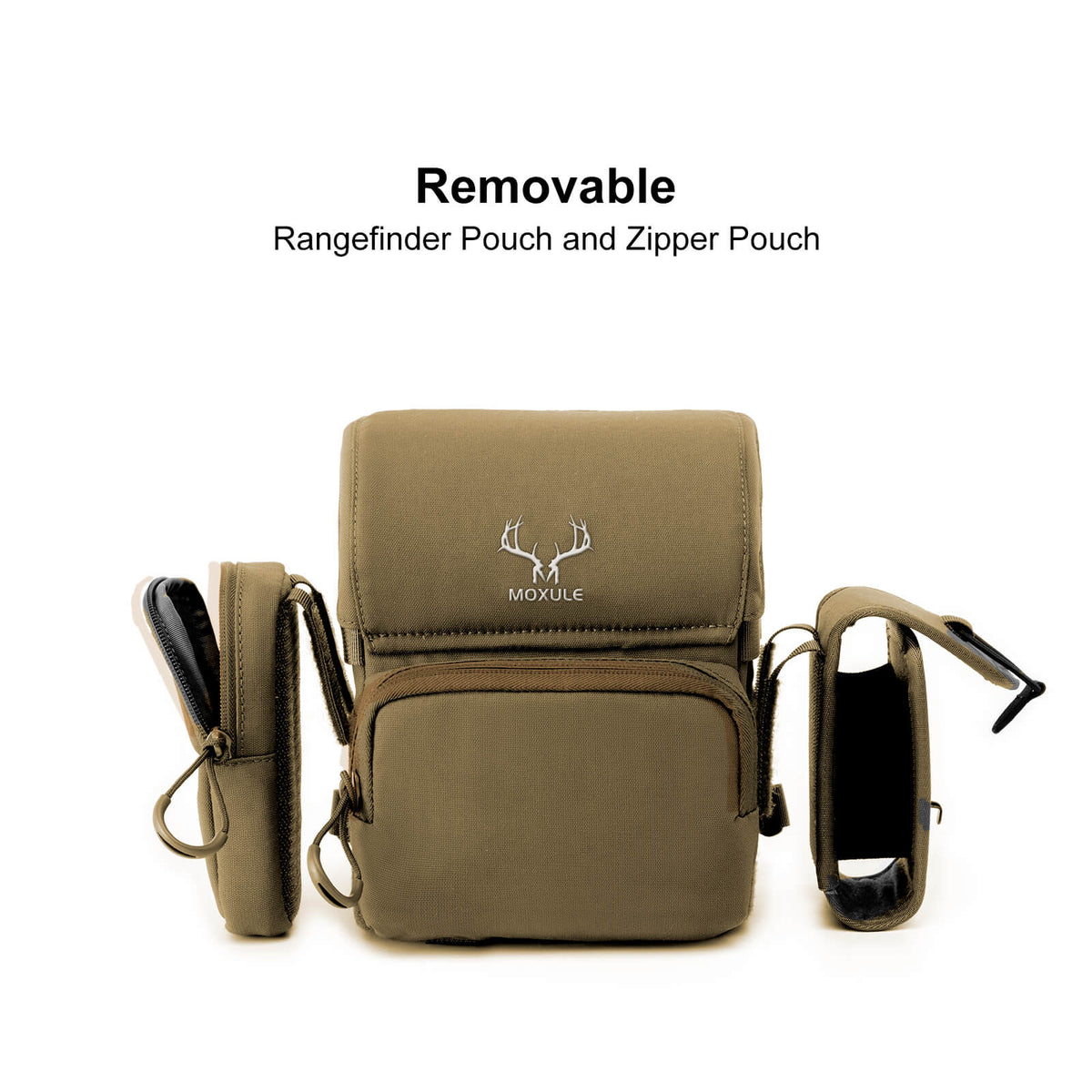 Wolf Brown Moxule Binocular Chest Bag | Flexible Velcro Rangefinder & Holster Pouches, Rugged Nylon Construction