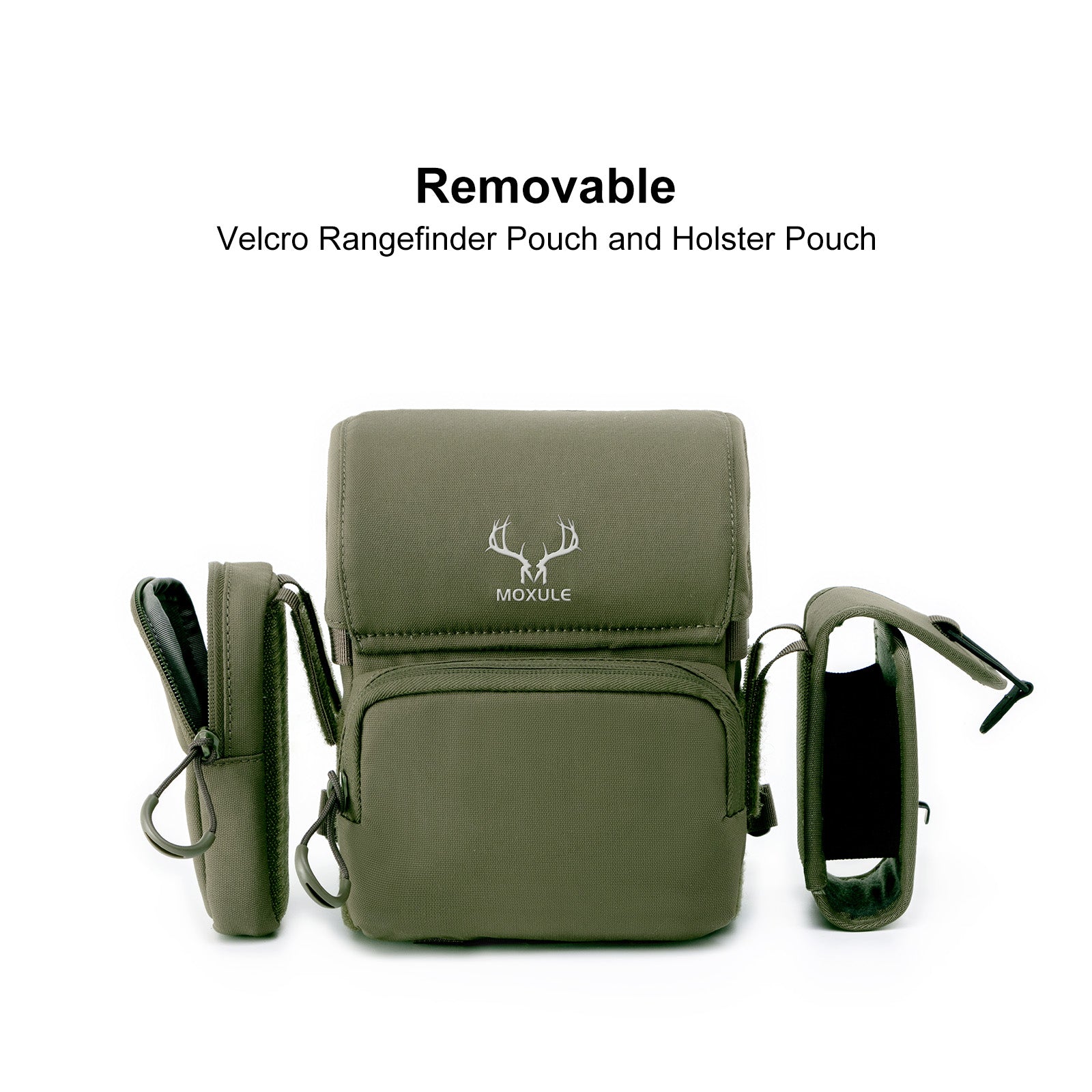 Moxule Olive Binocular Harness with Removable Pouch | Hunting Bino Harness