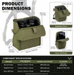 Moxule Bino R3 Pro size specification infographic, dimensions for binocular, rangefinder and GPS pouches