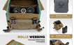 Moxule Coyote Brown Bino Harness Features: Silent One-Hand Open & MOLLE Webbing