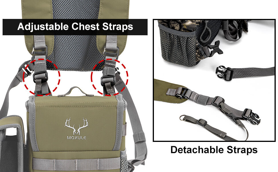 Adjustable & Detachable Strap Feature Chart for Moxule Bino Harness