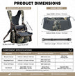 Moxule binoculars strap and glove size chart, internal dimensions, materials and accessories for hunting use.