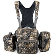 Camo Moxule modular bino chest harness with removable pouches for outdoor hunting