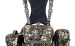 Camo Moxule modular bino chest harness with removable pouches for outdoor hunting