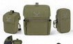 Moxule olive modular binocular harness components, removable rangefinder pouch and phone pouch, mix and match hunting accessory pockets
