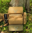 Brown & Olive Green Moxule Hunting Binocular Harness with Detachable Bottom Pouch, Bino Chest Pack Combo for Outdoor Hunting
