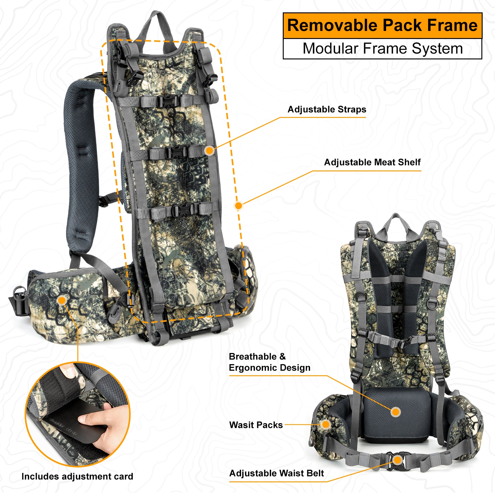 Moxule Modular Hunting Backpack Frame | Removable, Adjustable Hunting Pack System