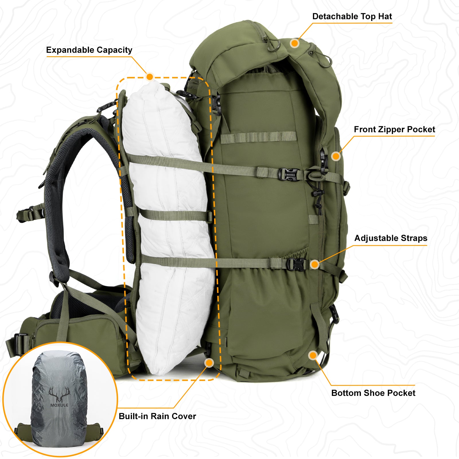 80l frame backpack w/ hip belt and rain cover Affordable Luggage & Top-Rated Travel Gear our Raincover collection utilizes recycled polyester ripstop material to provide a durable barrier for your pack from the elements 80L Military Backpack Rain Cover