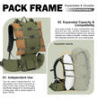 Moxule Expandable Pack Frame – 2500 Cubic Inches Storage, Compatible with 40-80L Backpacks